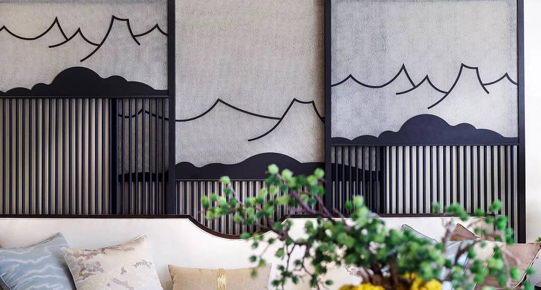 驪山國際 420㎡ 別墅 新中式風格玄關(guān)裝修效果圖