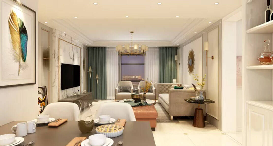 金鳳凰銘品116平 三室二廳客廳簡約風(fēng)格裝修