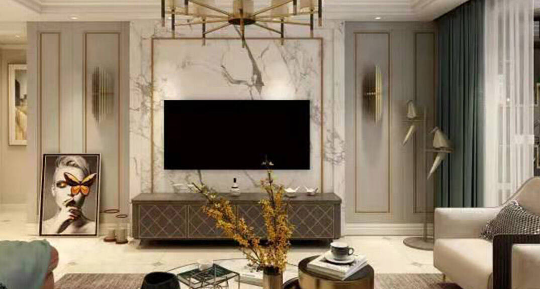 金鳳凰銘品116平 三室二廳客廳電視墻簡約風(fēng)格裝修